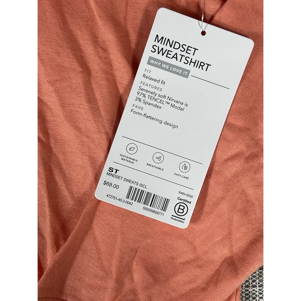 Athleta Mindset Sweatshirt Womens Size S Tall Coaster Luxe Sweater Peach - Picture 3 of 10